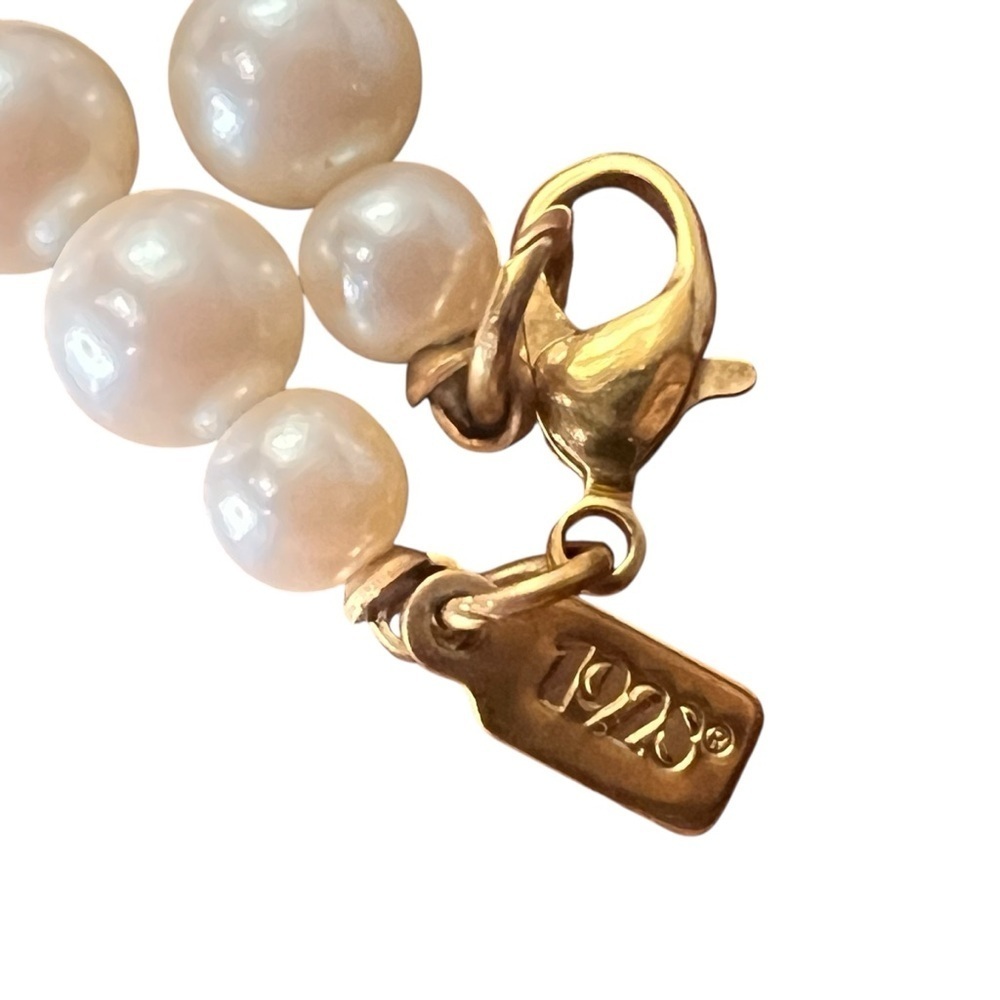 Vintage 1980s White Faux Pearl Necklace by 1928